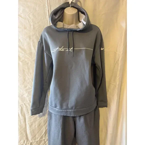 Nike Hoodie and Old Navy High-Rise Leggings Activewear Set Medium Gray - Picture 10 of 11